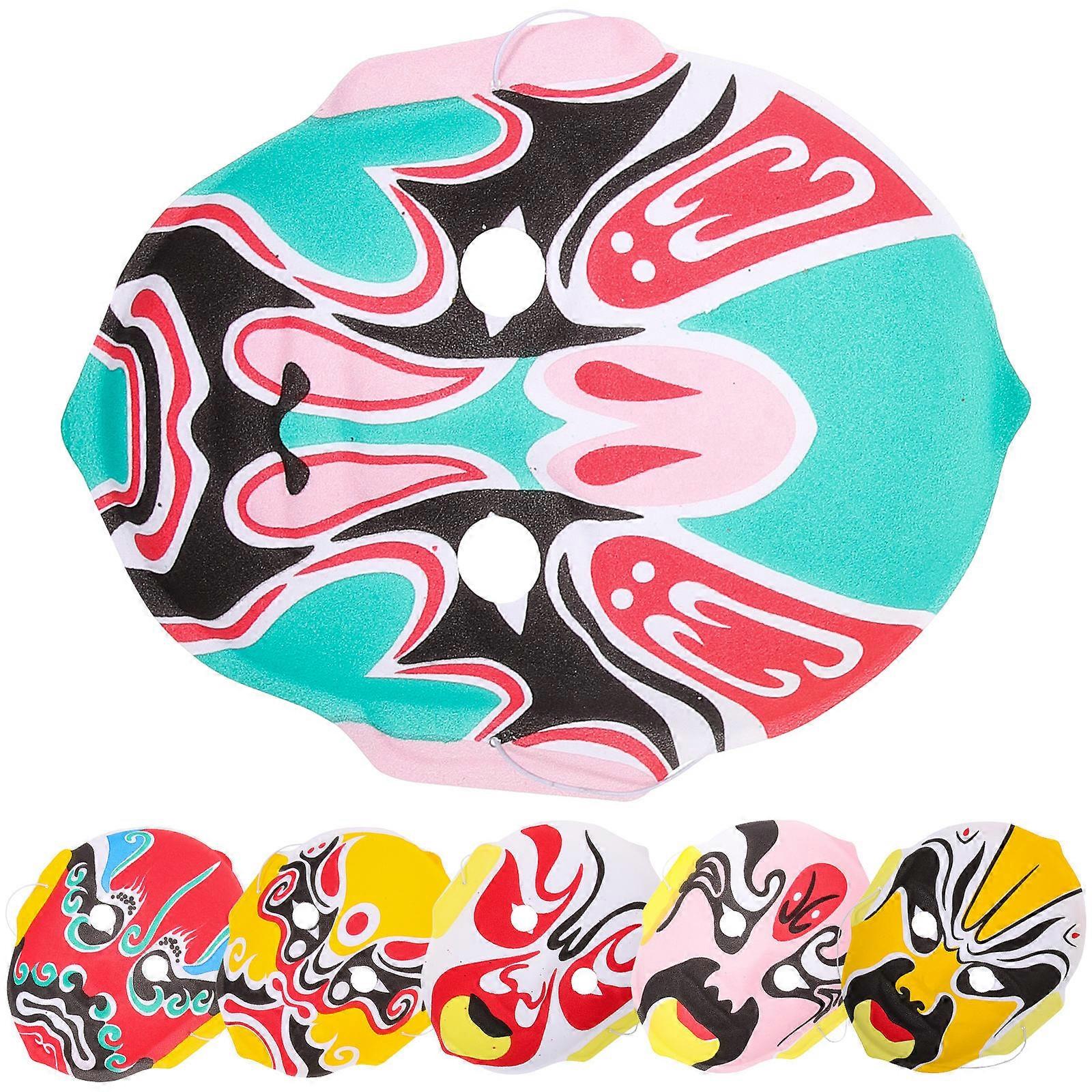 Flocking Sichuan Opera Performance Masks For Masquerade And Costume Party Decorative Accessories 18 Pcs
