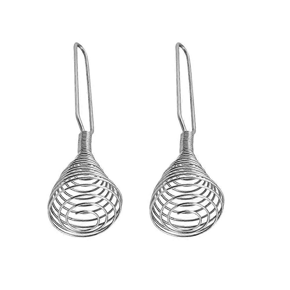 Silver Egg Whisk for Stirring Stainless Steel 4Pcs Semi Automatic Kitchen Tool