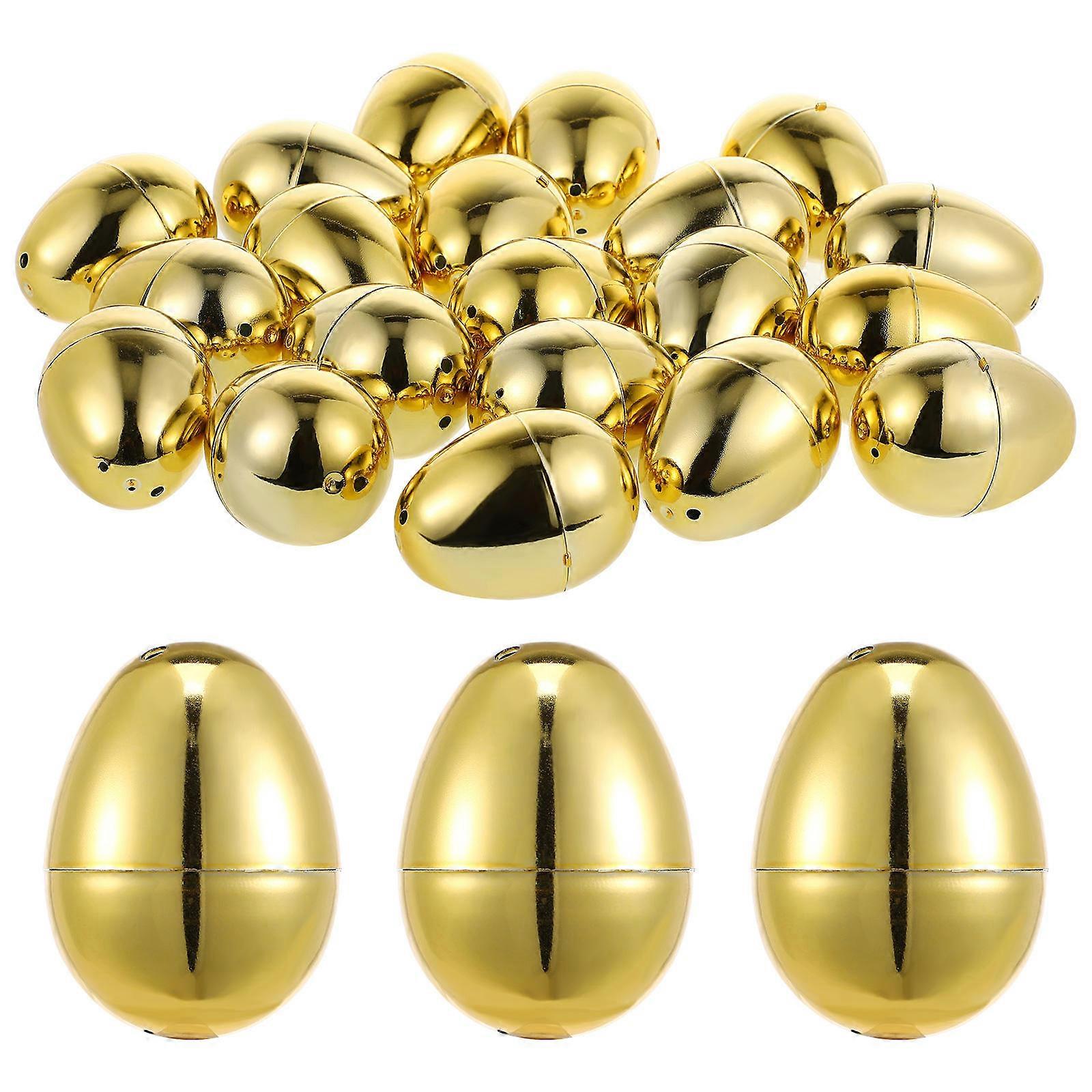 Easter Fillable Egg Plastic Easter Eggs for Decorating 40Pcs Golden Color
