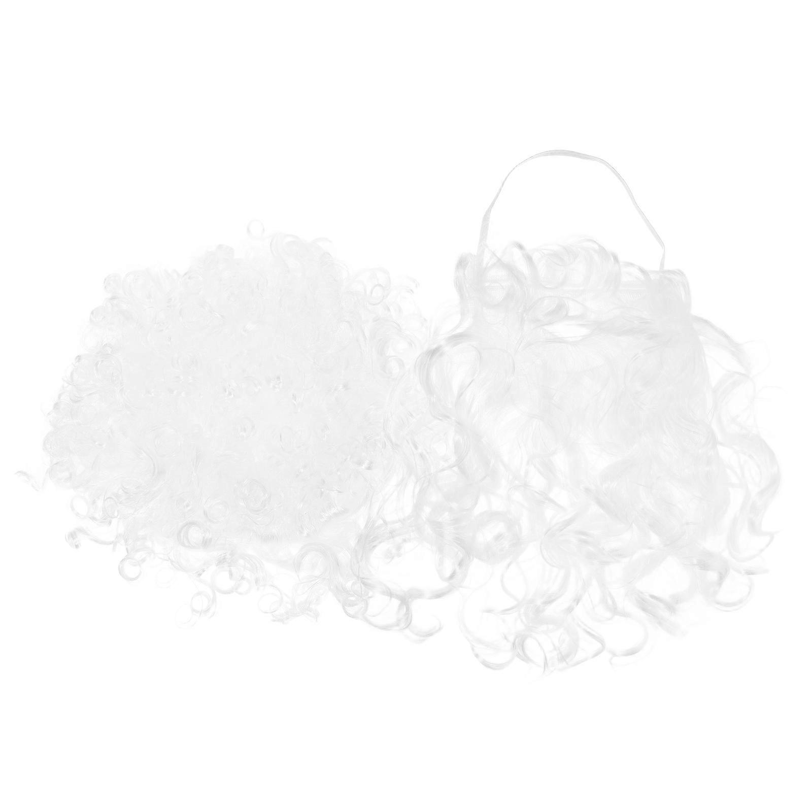 Santa Beard White Wig and Beard Set for Christmas Events 2Sets