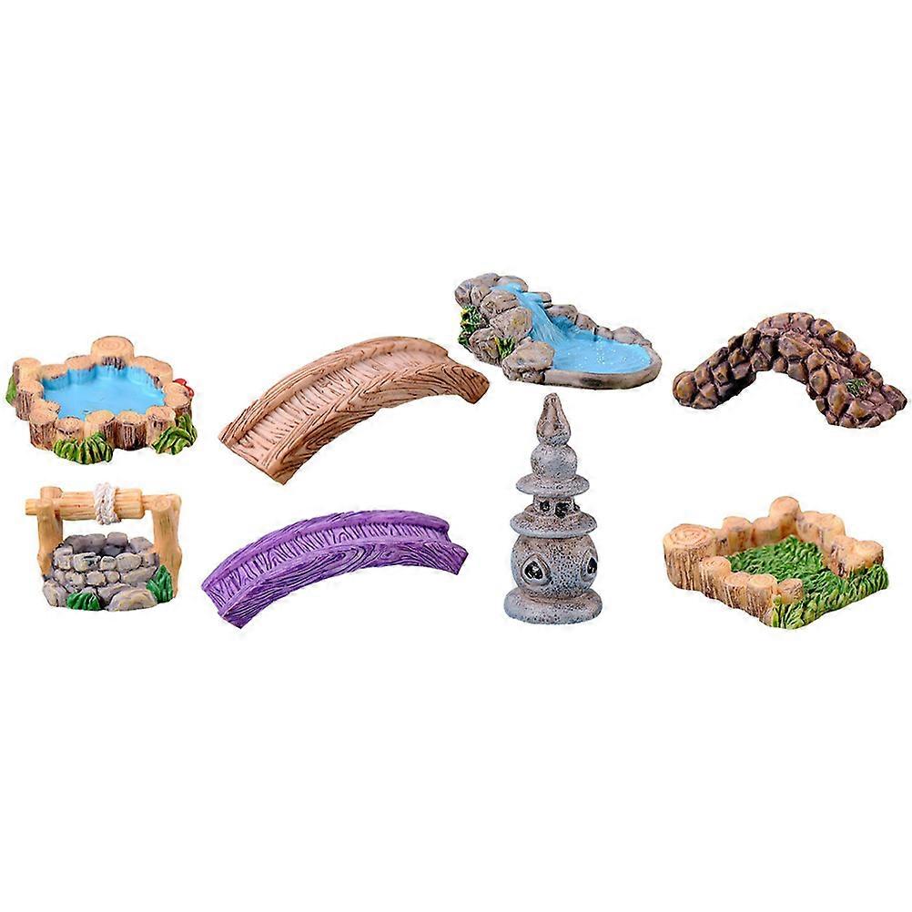 Retro Landscape Miniature Decor for Garden Accessories 4Sets