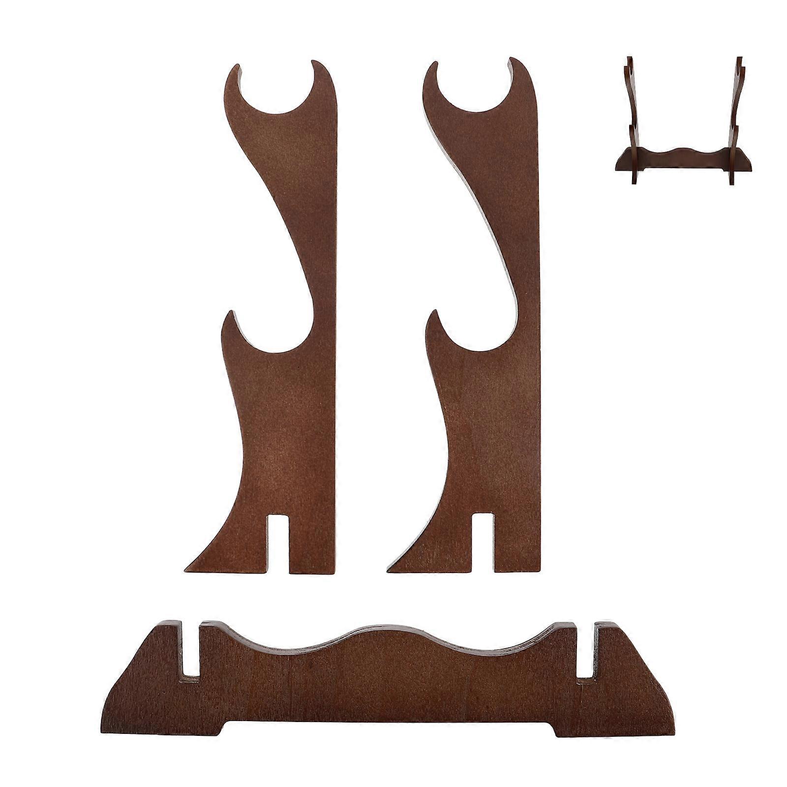 Flute Stand Multi-Layer Wood Display Rack for Storage 3Pcs Coffee