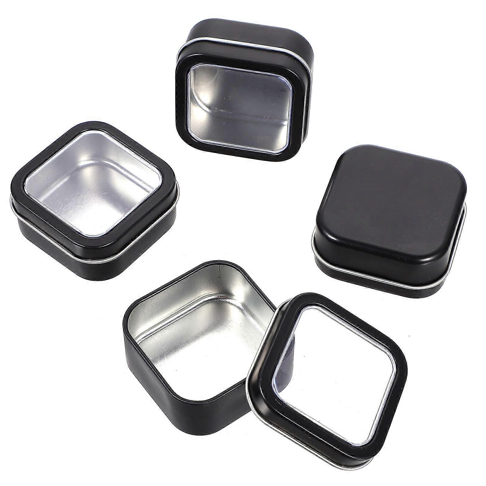Empty Square Iron Tins for Storage 160Pcs Durable Black Set