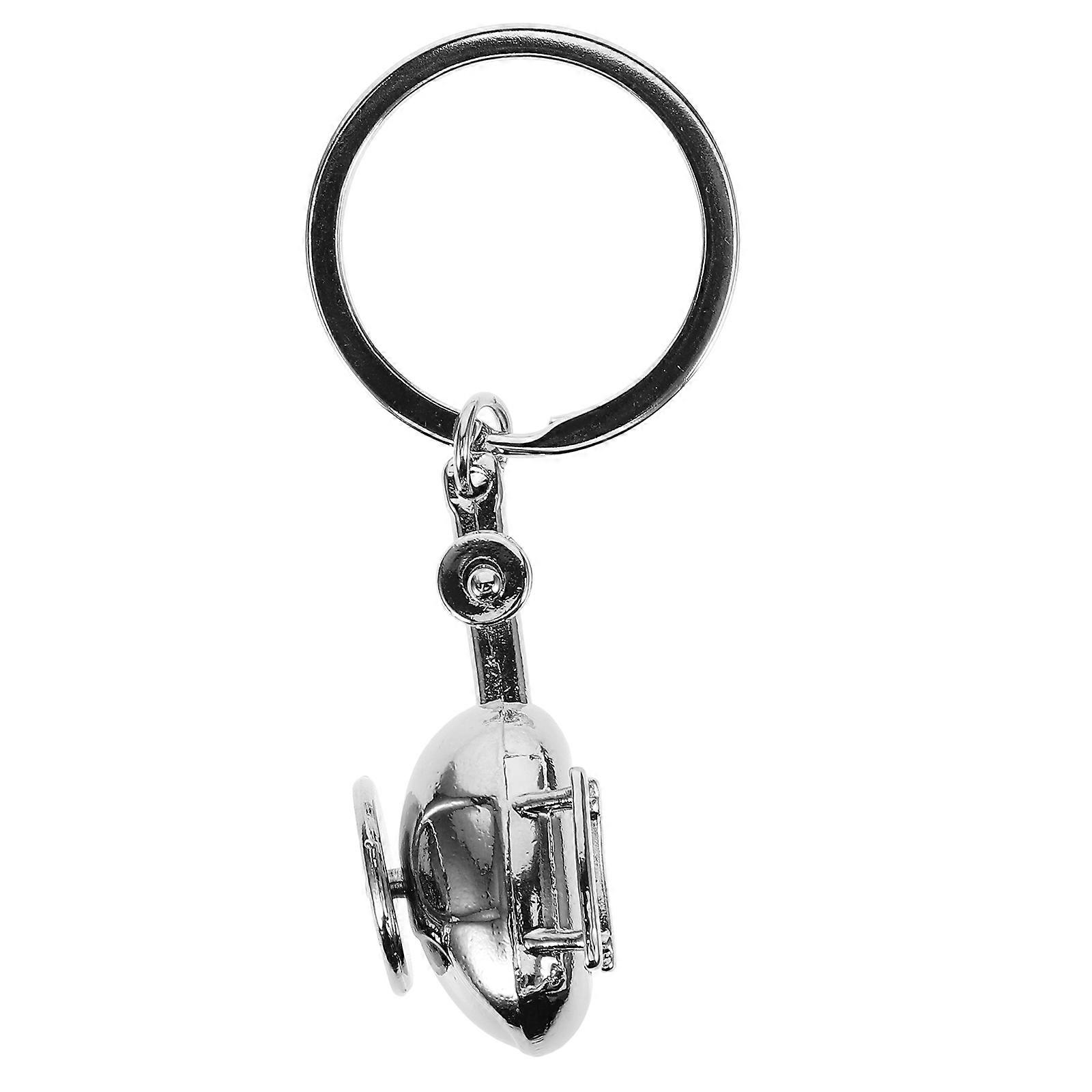 Silver Helicopter Keychain Airplane Hanging Keychain 1 Decorative Pendant