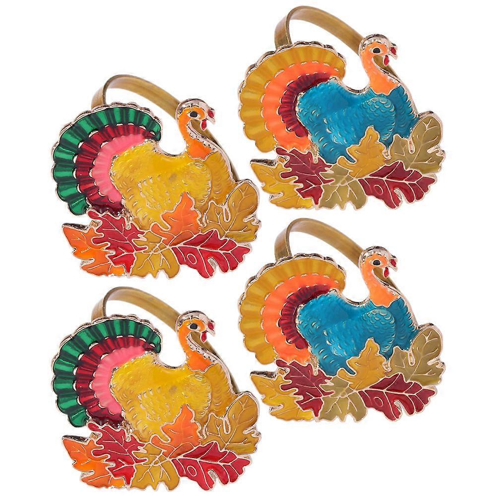 Turkey Napkin Ring Holder Maple Leaf for Decoration 16Pcs