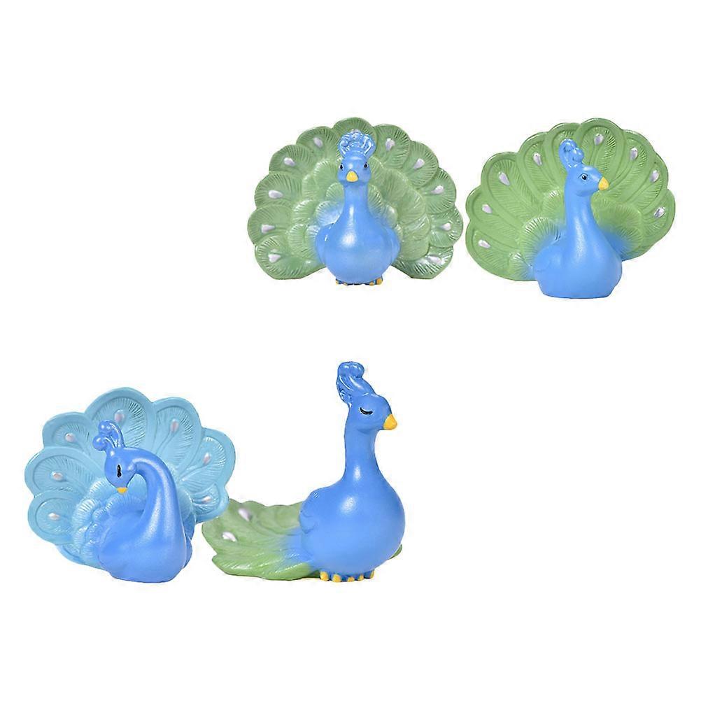 Creative Resin Peacocks Figurines for Desktop Ornament 8Pcs Set