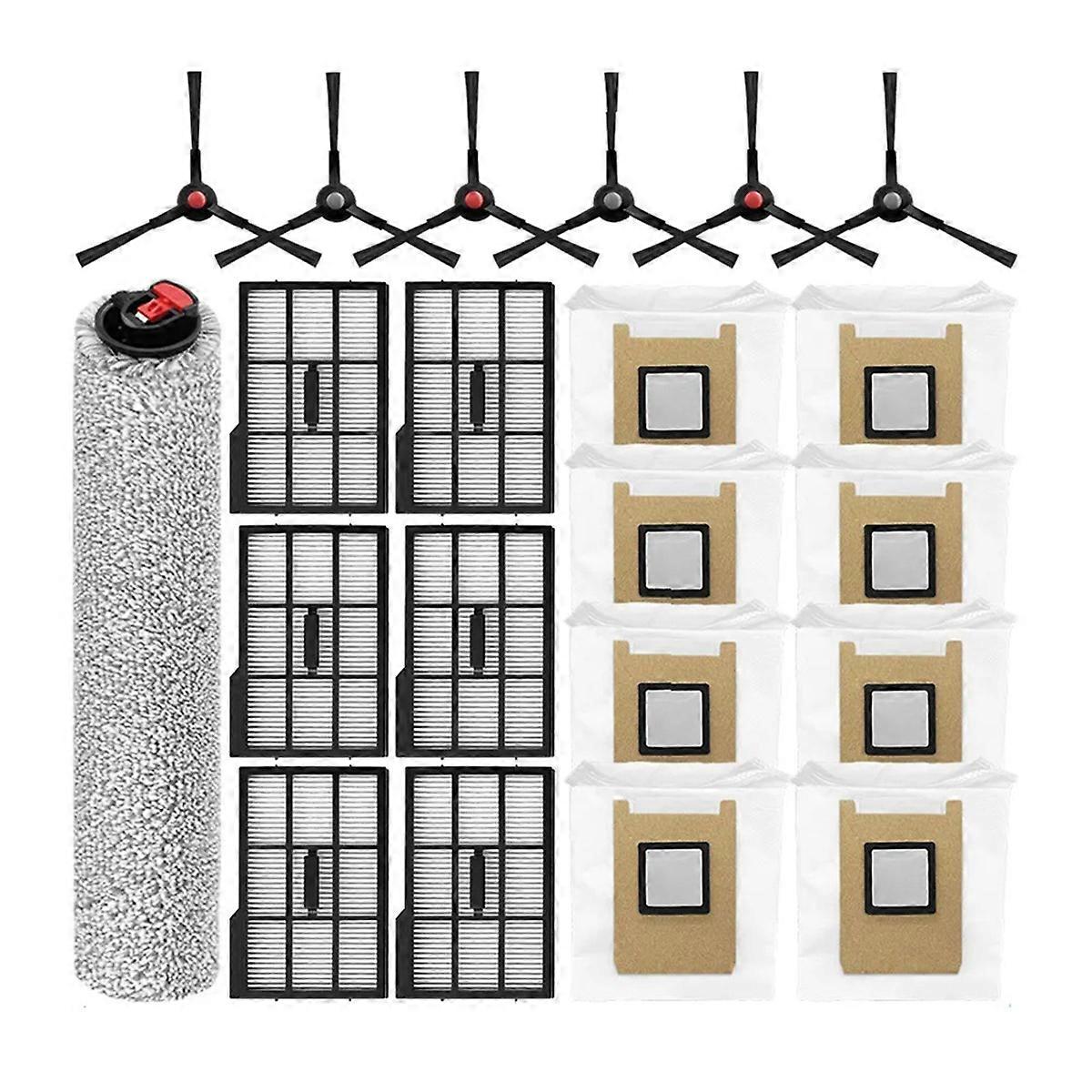 Replacement Accessories Kit for Omni E25/E28 - Includes Main Brush, Side Brushes,HEPA Filters,Dust Bags,Mop Rollers
