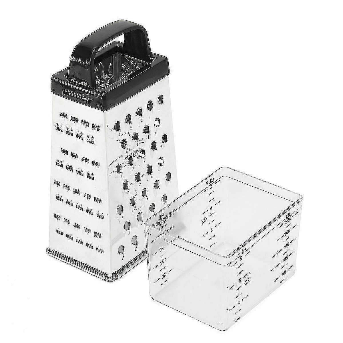 Stainless Steel 4-Sided Grater Box With Container For Cheese & Vegetables - Versatile Kitchen Tool Suitable For Various Uses