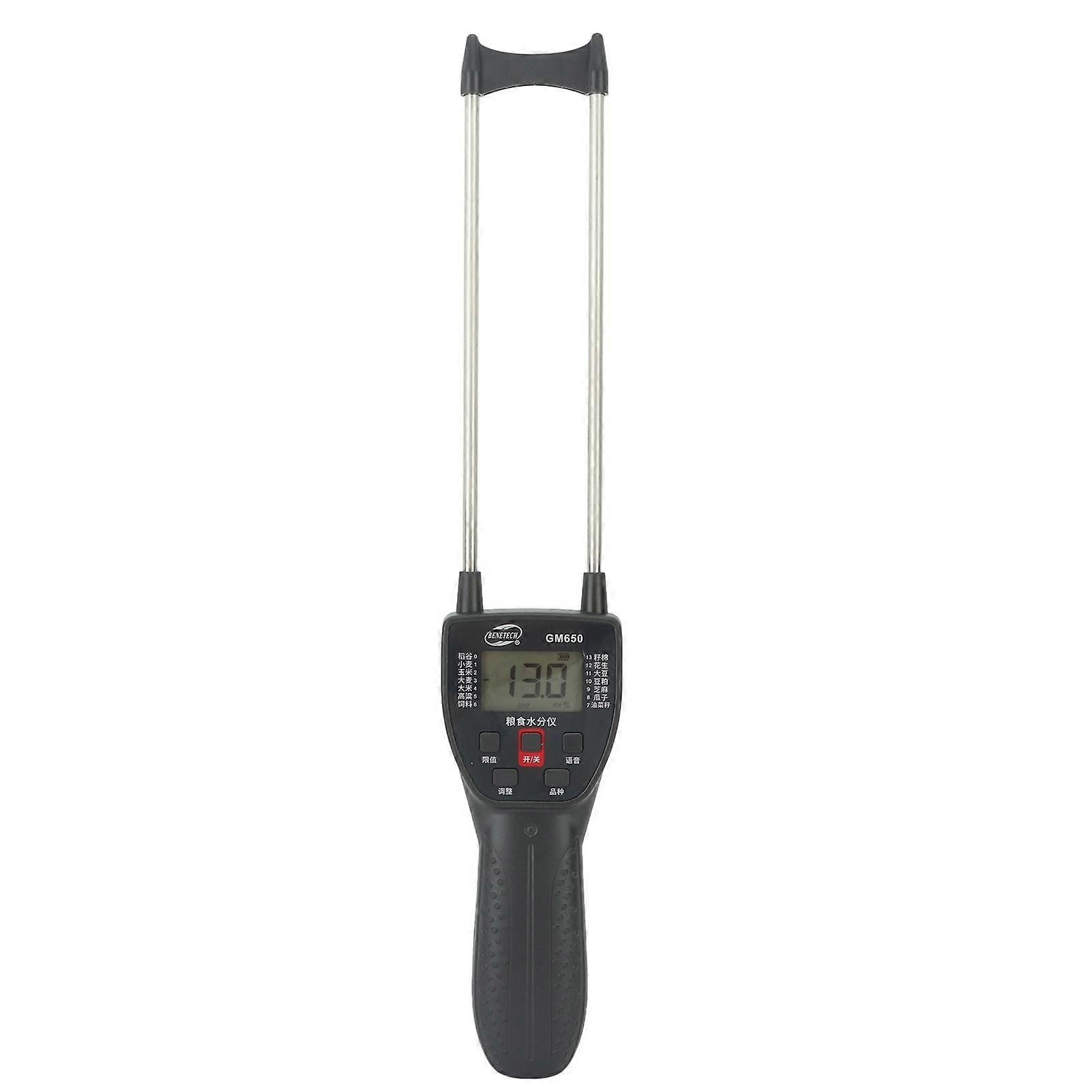 Digital LCD Grain Moisture Meter Dual Probe Backlight Grain Moisture Tester with Voice Prompt for Beans Rice Wheat Corn