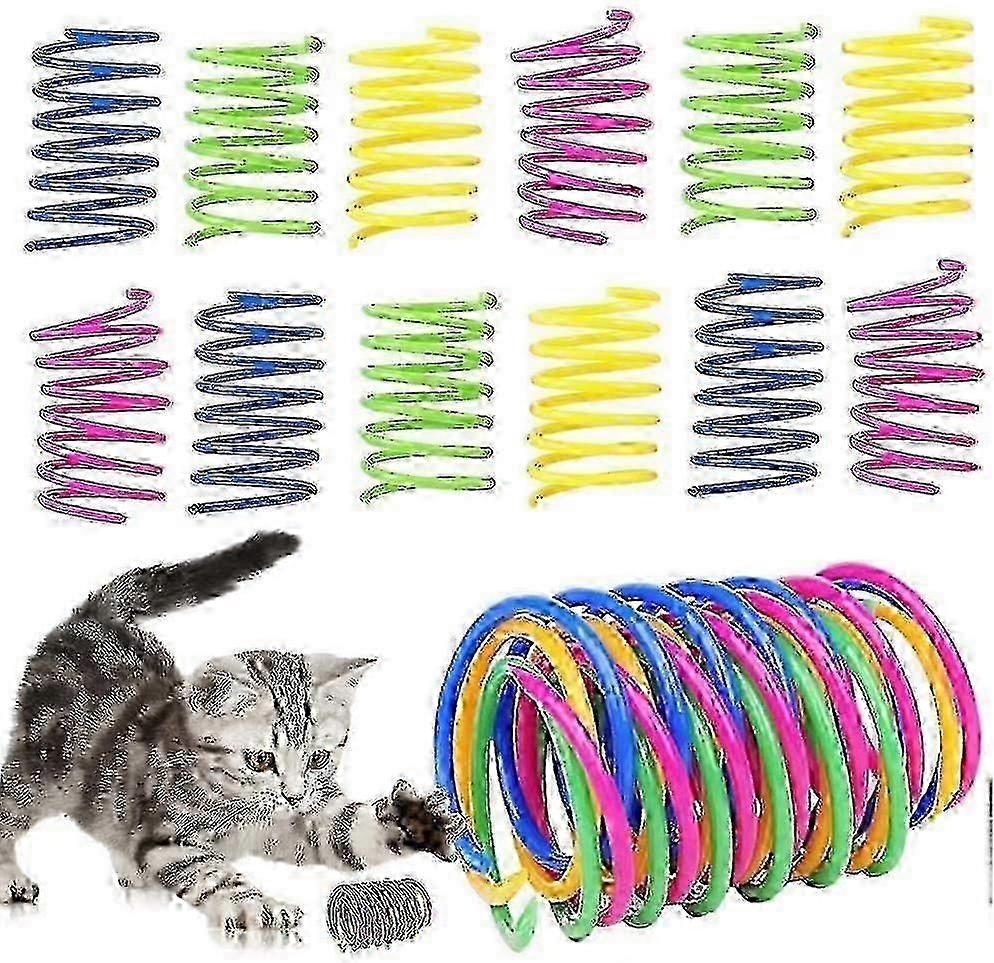 32pcs Cat Spring, Color Spiral Spring For Cat Interaction