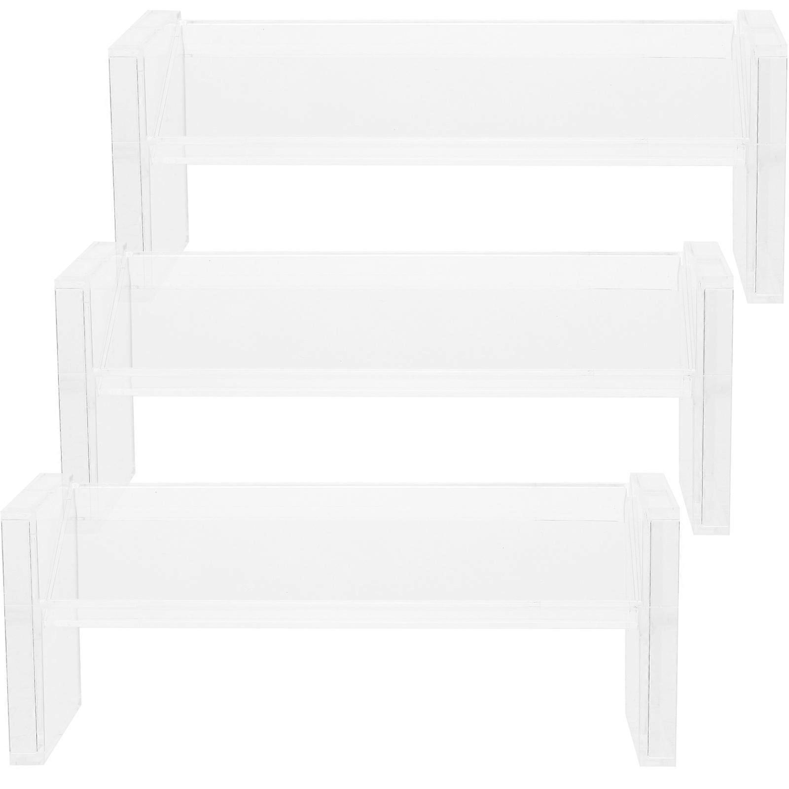 Clear Display Stands Rectangular for Collectibles 12Pcs Tabletop