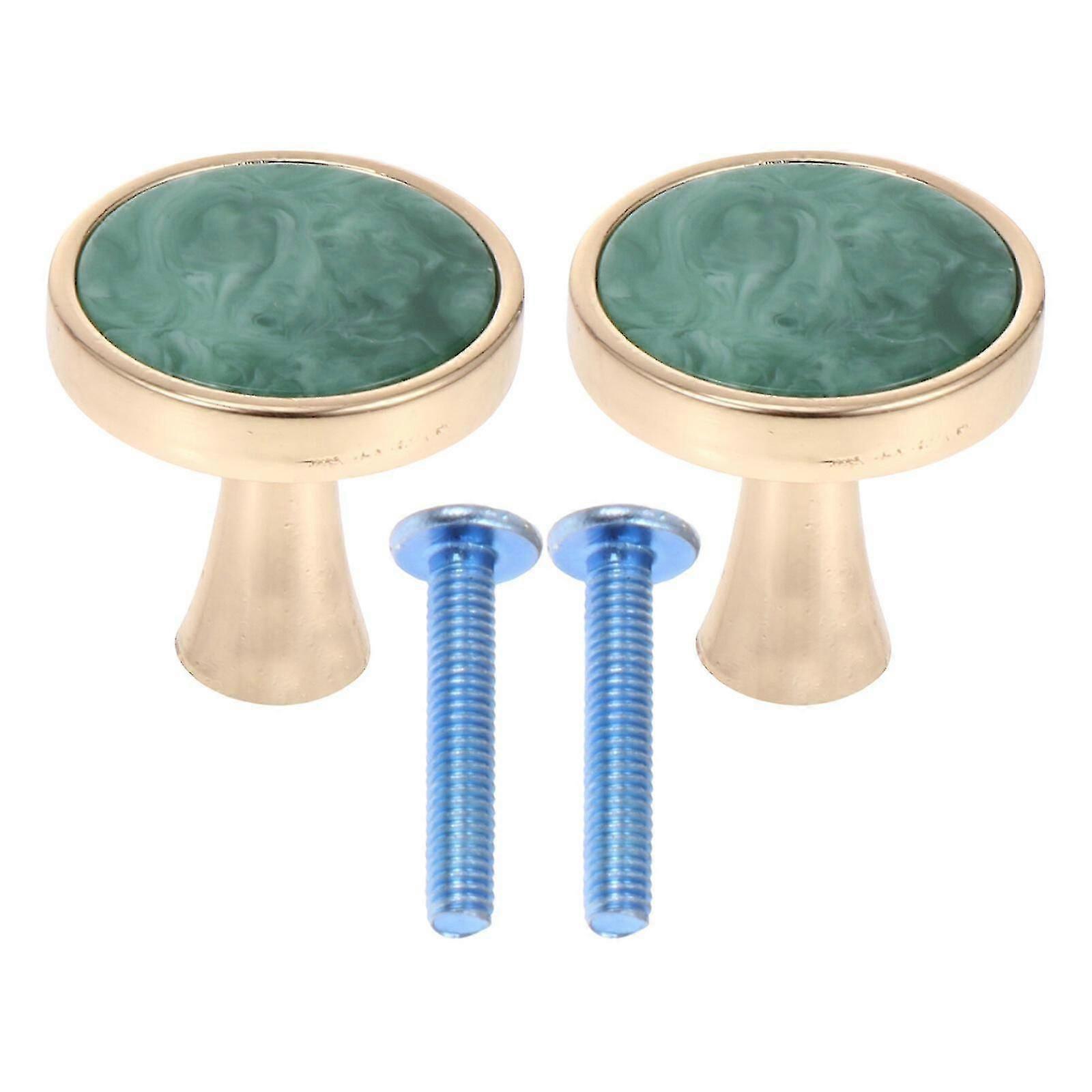 2pcs Cupboard Knobs Solid Zinc Alloy Handles Round Pull Knobs for Drawer Door