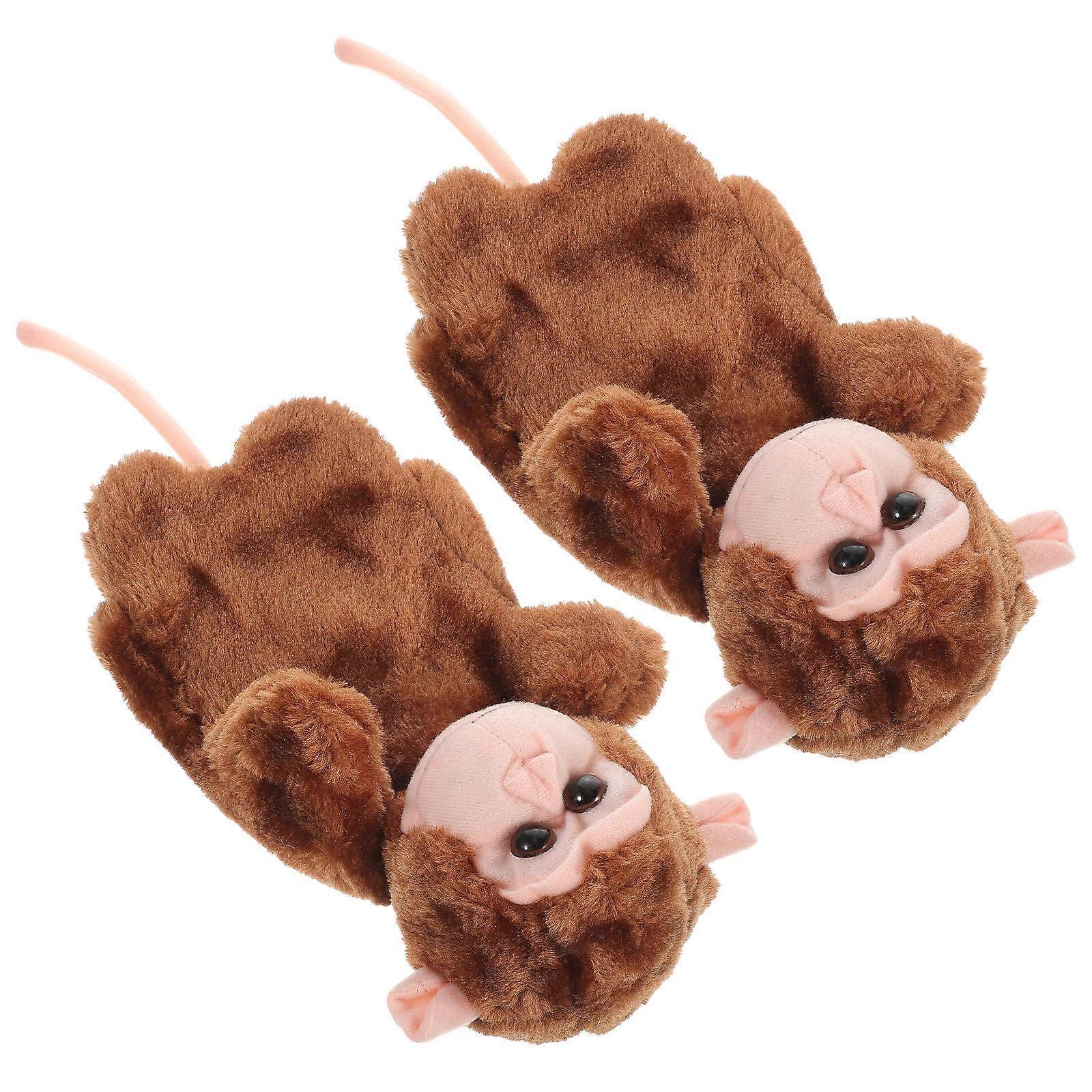 Communication Skills Enhancement Hand Puppet Toy Designed For Interactive Play In Cartoon Style With Monkey Appearance 2Pcs