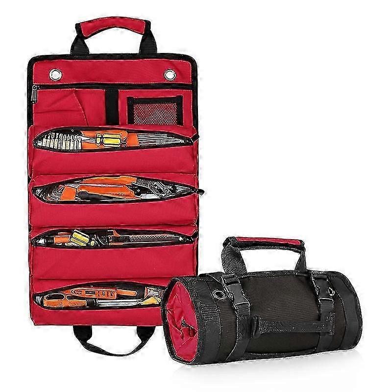 Tool Roll Up Bag, Heavy Duty Roll Up Tool Bag Organizer With 6 Tool Pouches For Motorcycle/truck/mechanic