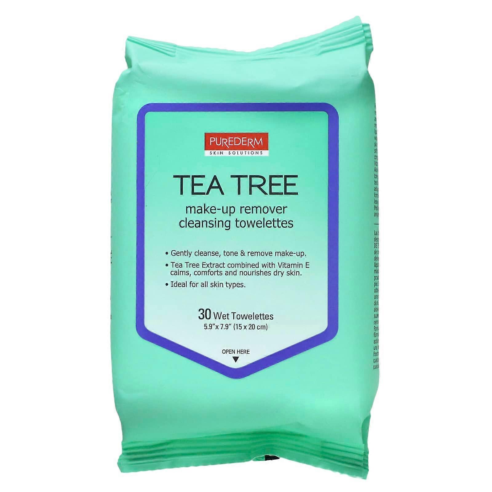 Make-Up Remover Cleansing Towelettes, Tea Tree, 30 Wet Towelettes