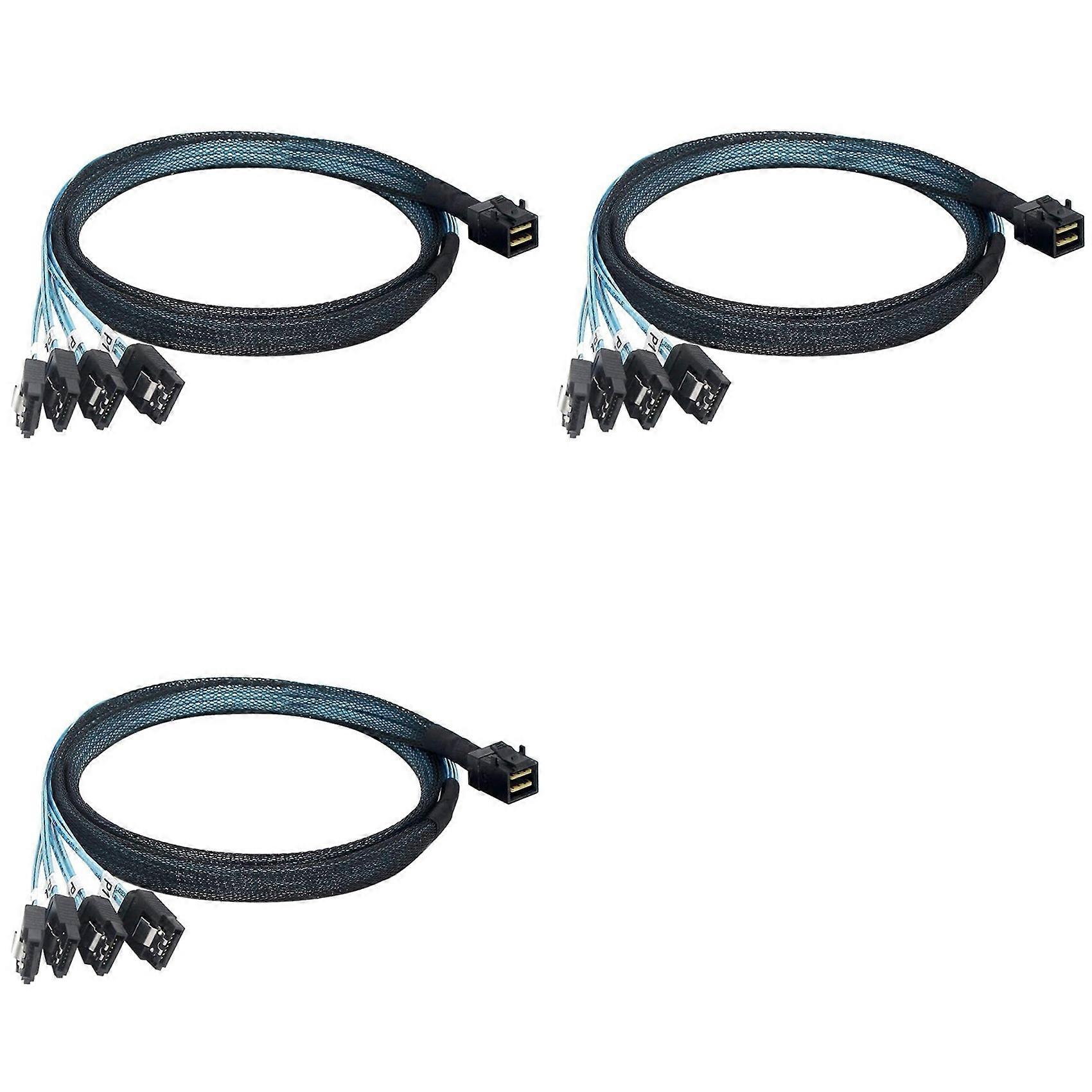 3X Internal Mini SAS to SATA Cable, SFF-8643 to SATA Forward Breakout Compatible with Raid Controller Hard Drive (3.3Ft)
