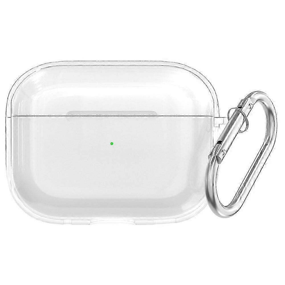 For AirPods Pro 3 Case Clear TPU Shockproof Earphone Protective Cover with Carabiner