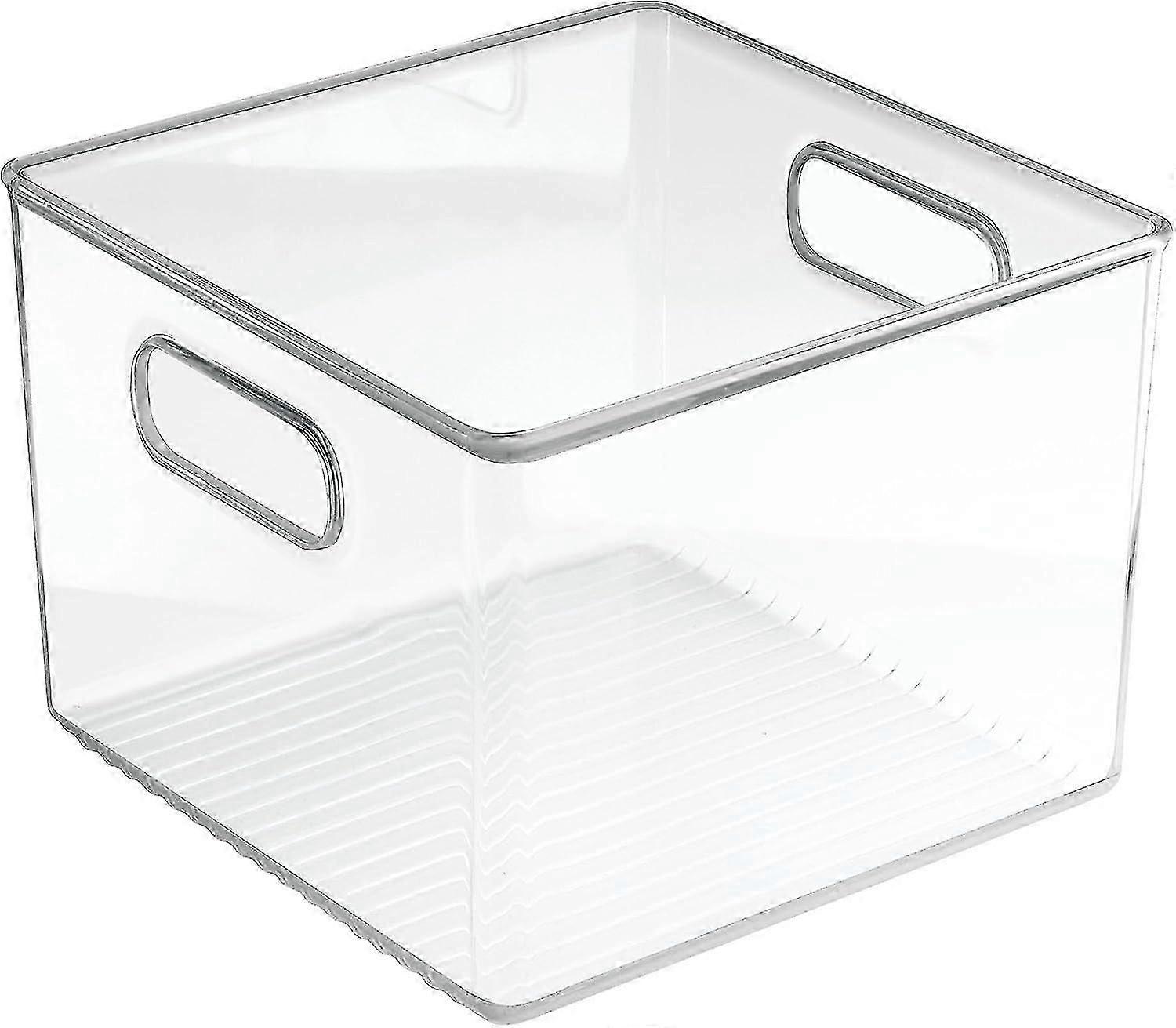 storage box with integrated handles - stackable plastic box for the office - transparent 25-26