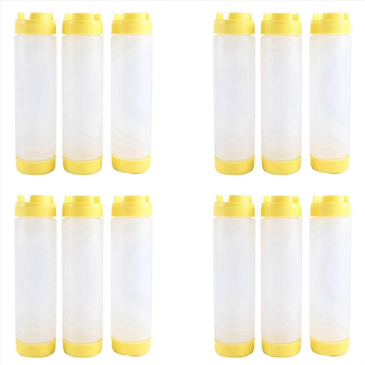 16Oz Inverted Plastic Squeeze Bottles, Refillable Tip Large Valve