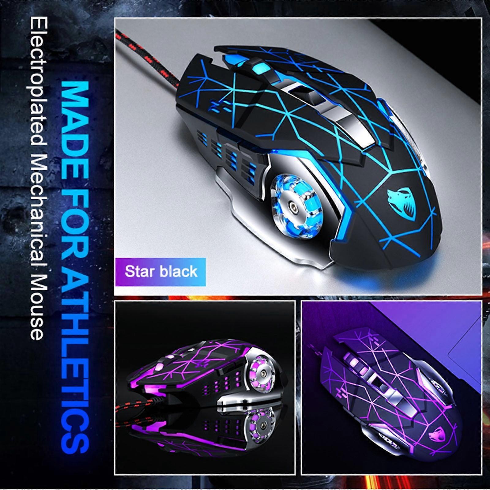 Wolf V6 Wired Mouse Mechanical Game Computer Electronic Racing Horse Macro Programming, Mouse