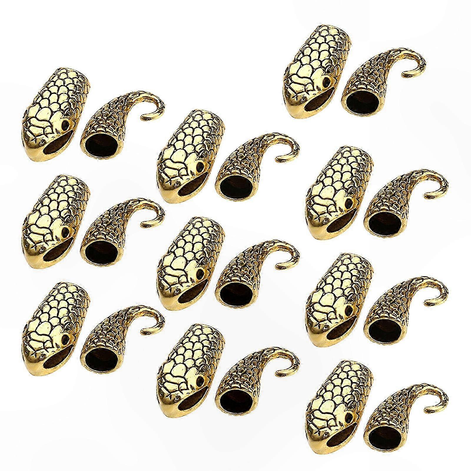 10 Pairs Alloy Snake Design Toggle Clasps for Jewelry Crafting in Golden Tone Finish