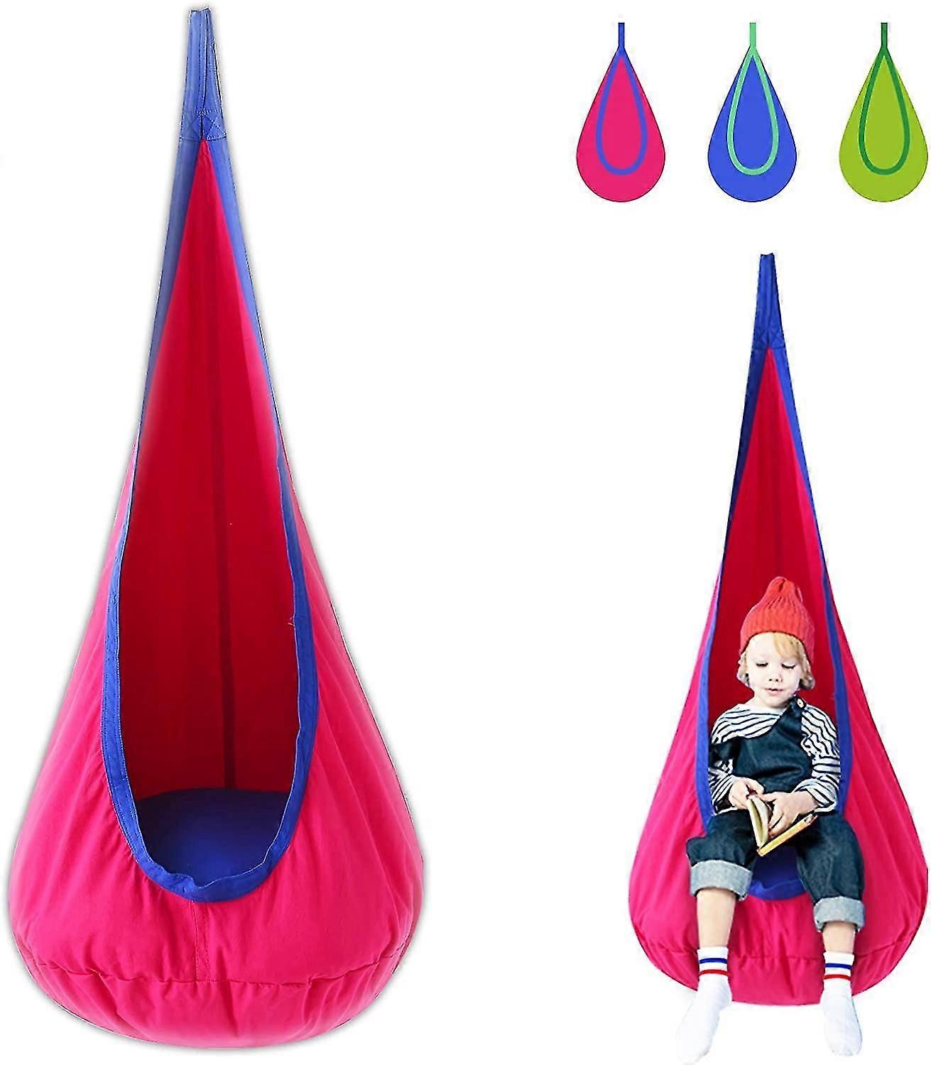 Child Swing Pod Chair 100% Cotton Hammock Pod With Durable Air Cushion , Hanging Seat Nook Tent Stro