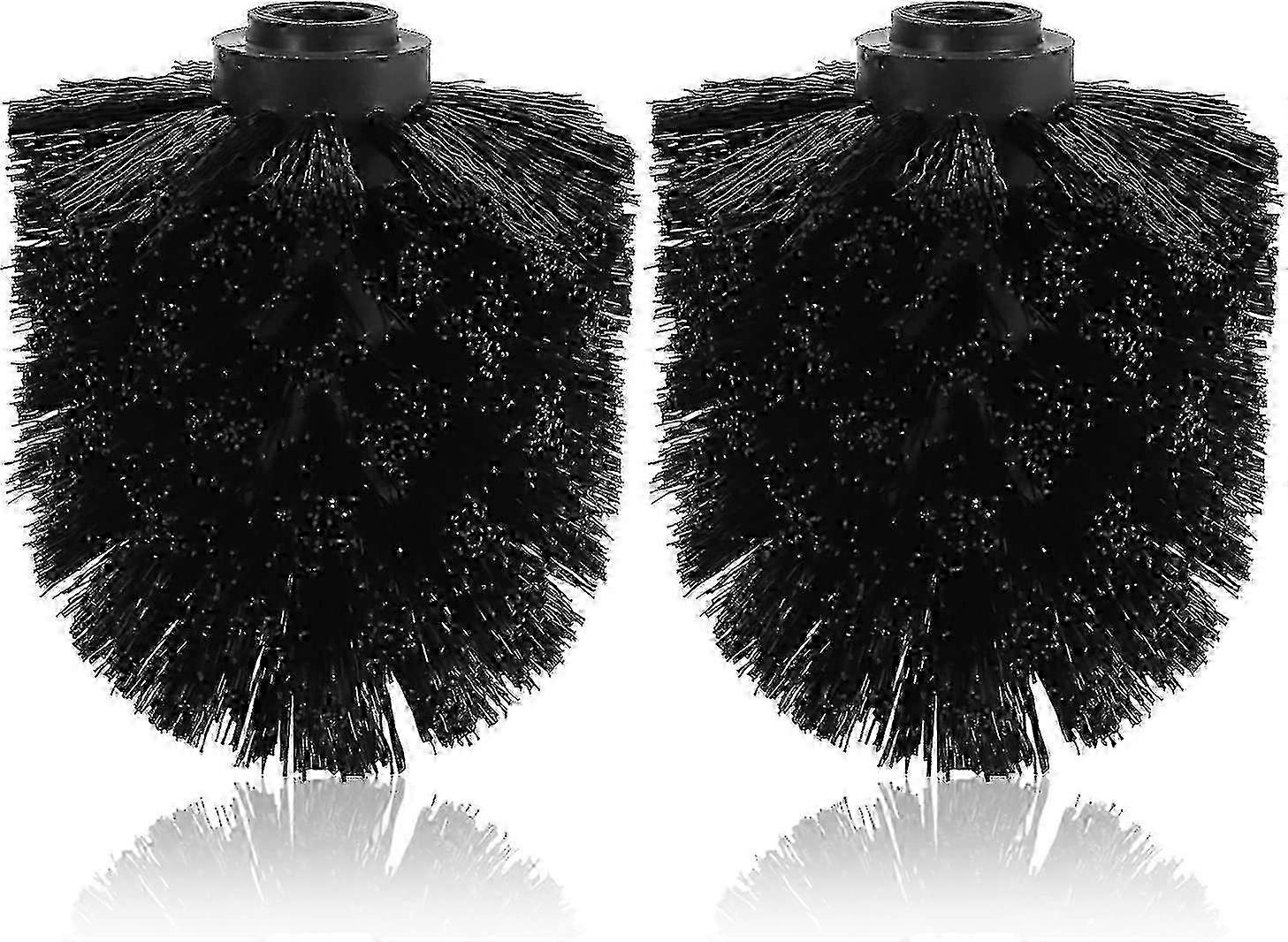 2pcs Toilet Brush Replacement Head Cleaning Tool Replacement Head 8x9.5cm Black
