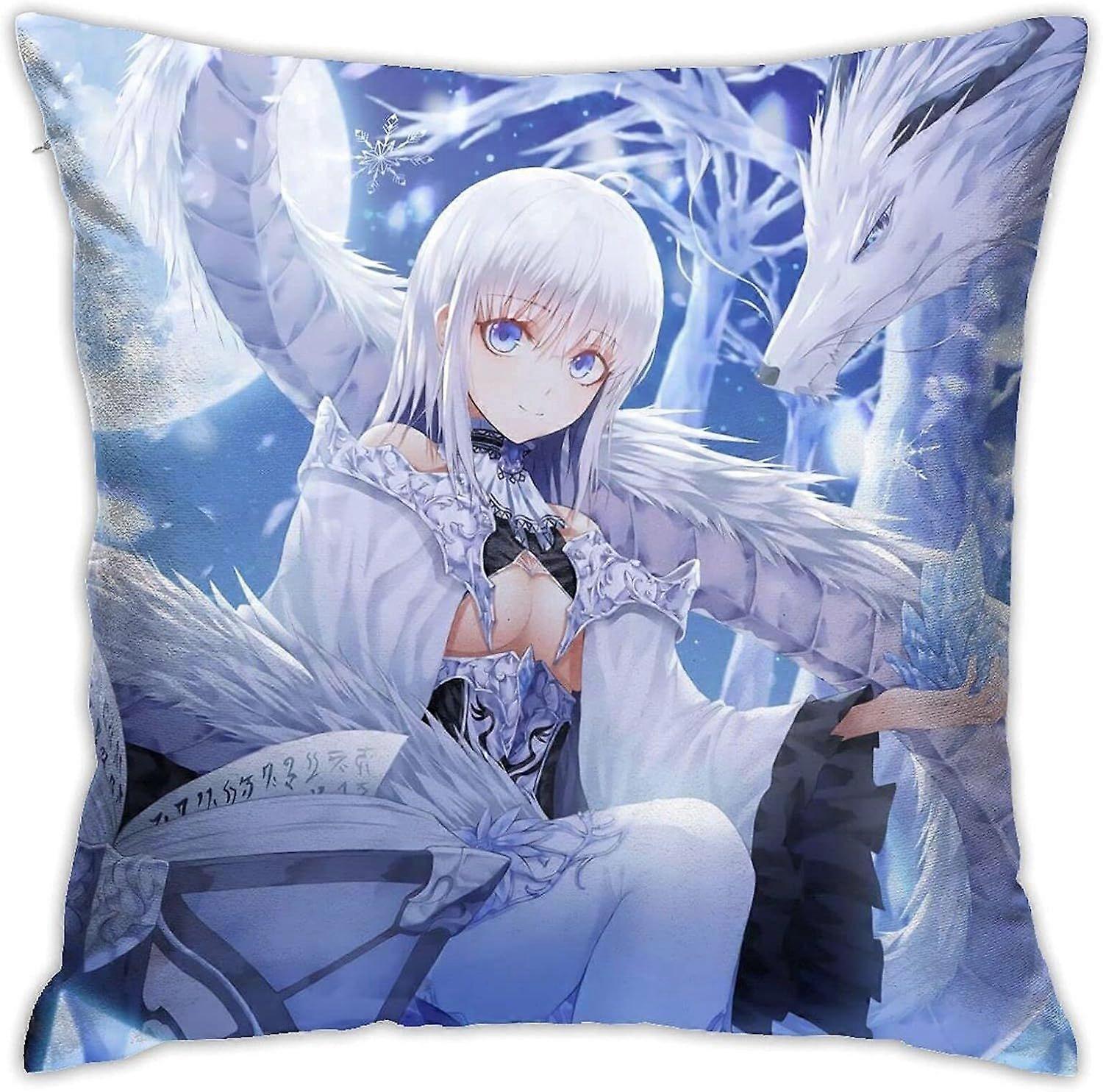 y1228 RWBY Weiss Schneeアニメ枕両面スタイリッシュな印刷スロー枕カバーSoft枕カバー寝室ソファ装飾クッションカバー18 "18" in