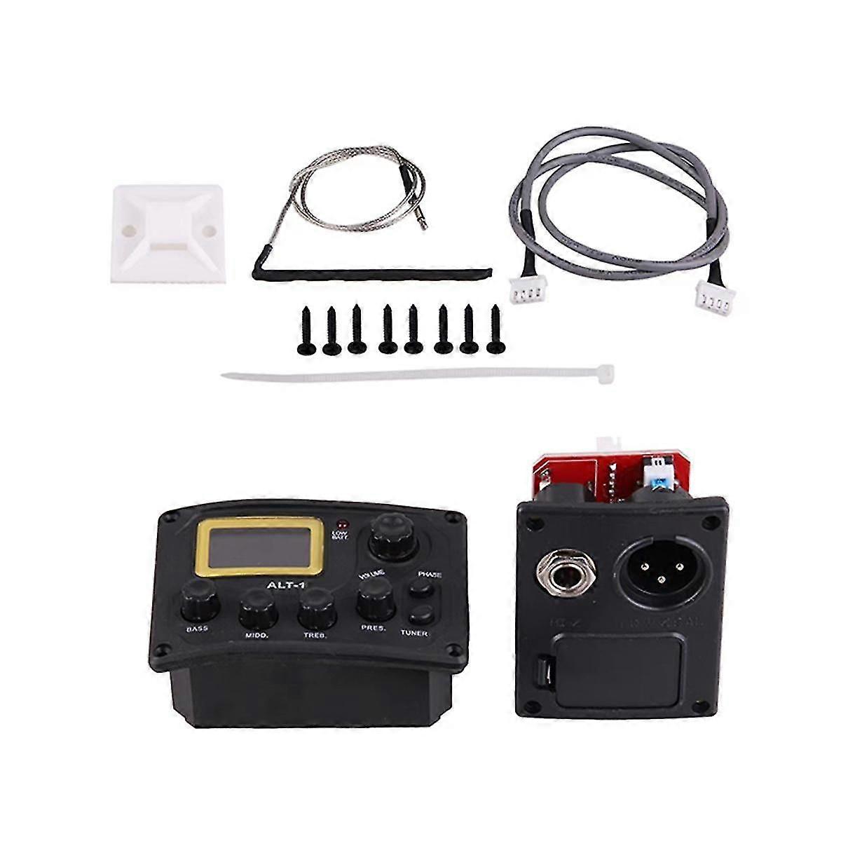 Alt1 4-bands akustisk gitarr bas pickup preamp eq equalizer med stämapparat gitarr eq gitarrtillbehör