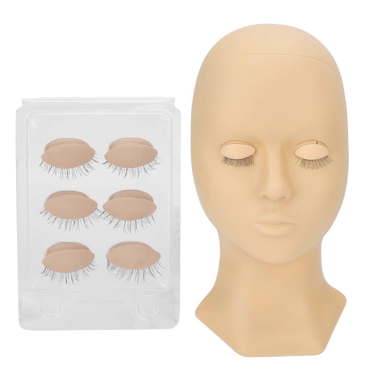 Eyelash Extension Mannequin Head Removable Eyelids High Simulation Silicone Lash Training Practice H