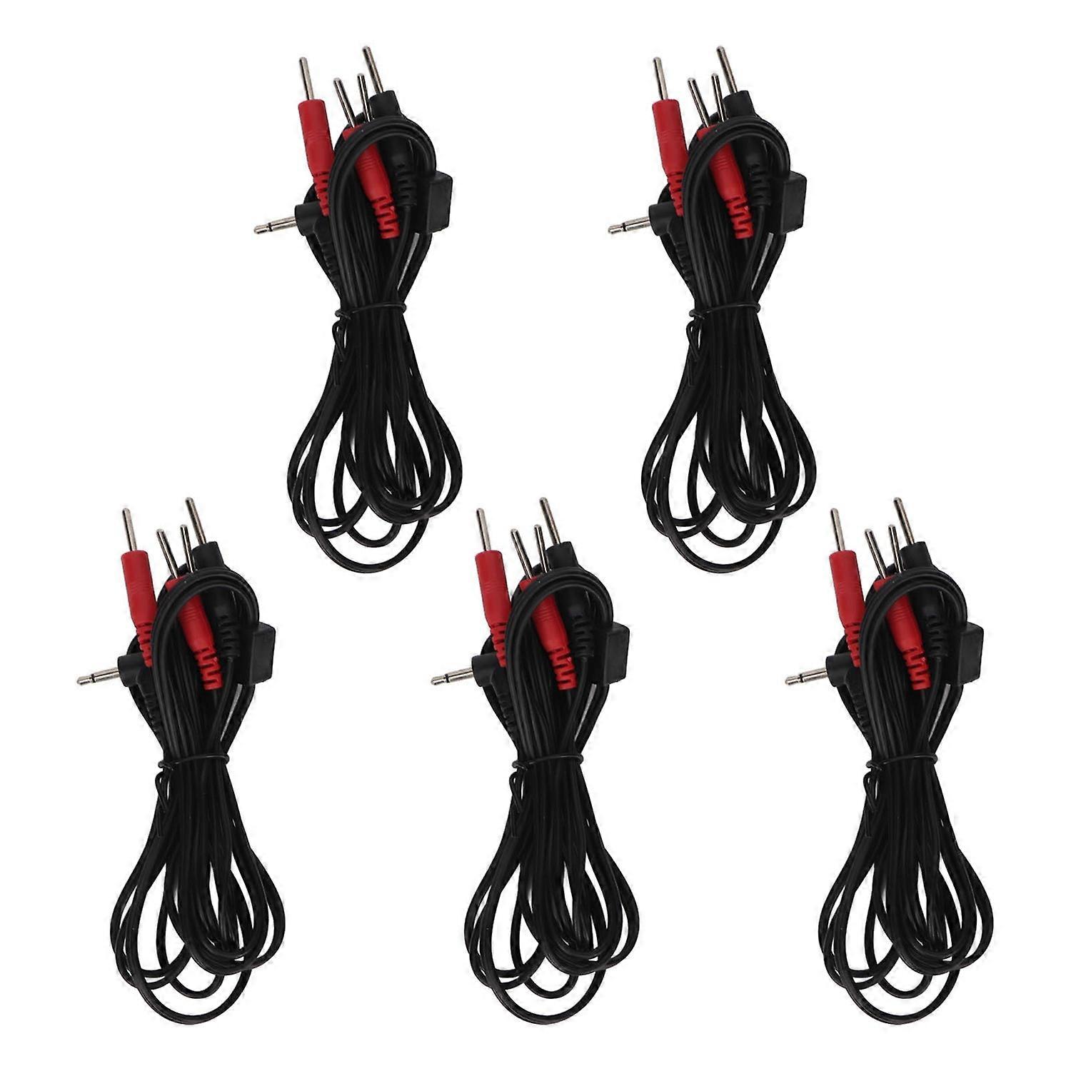 Electrode Wire 2.5mm Right Angle Plug 4 in 1 Pin Type Electrode Cable for Massager 4.6ft 5pcs