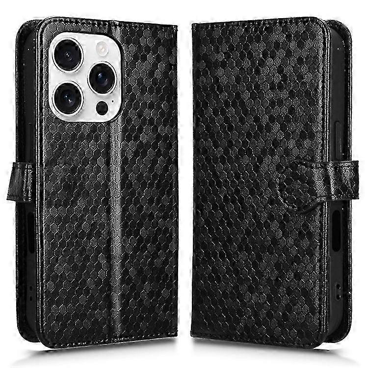 Compatible For iPhone 16 Pro Max Wallet Case Dot Pattern Imprint PU Leather Phone Cover (New Model)