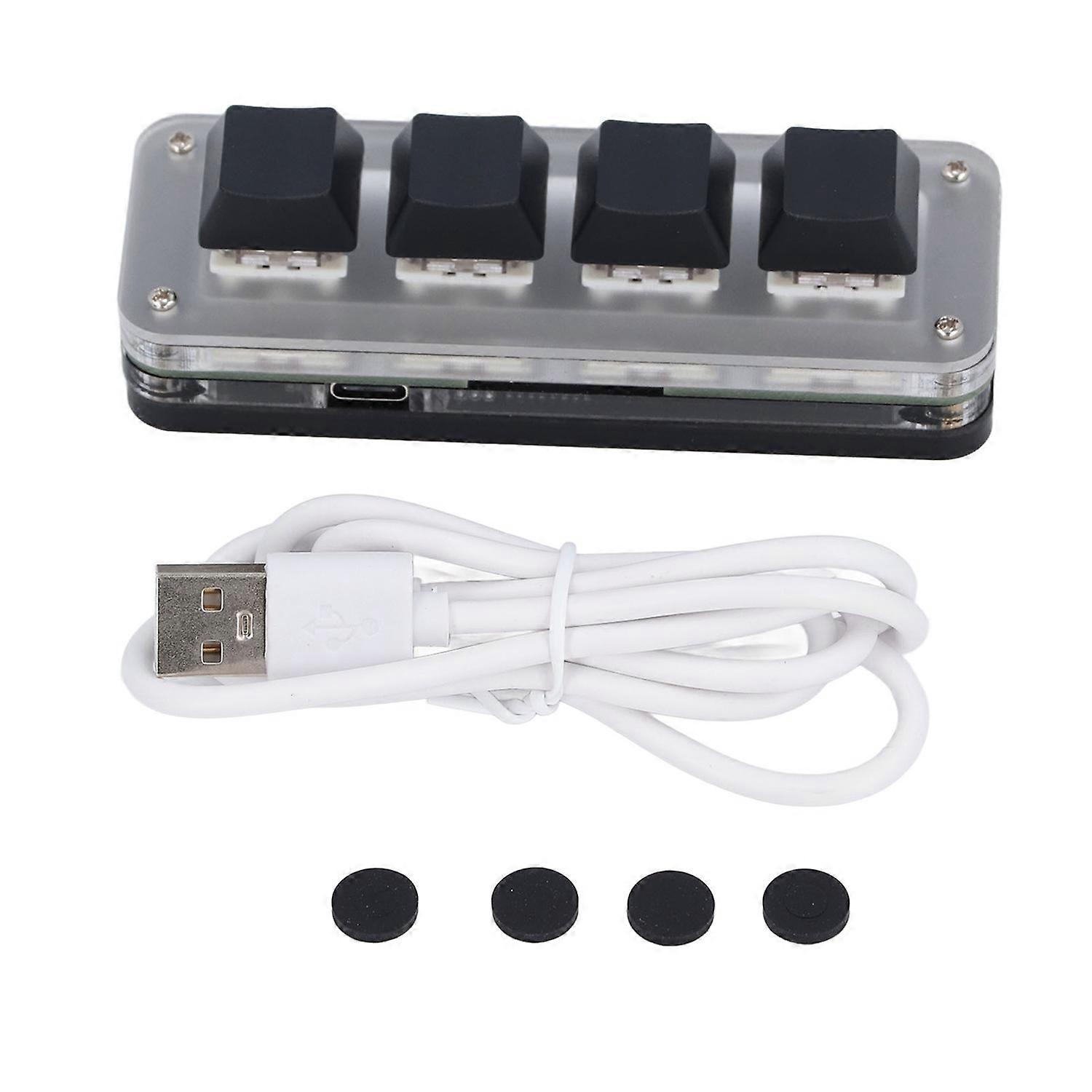 4 Key Mini Keypad USB C Wired Dustproof Red Switch Programmable Customized Mini Mechanical Keypad wi