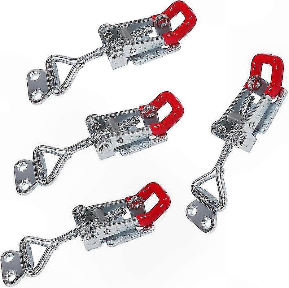 4-Pack Metal Lever Latches, Quick Release Pull Toggle, Adjustable Button Lock, 220kg/485lbs Capacity