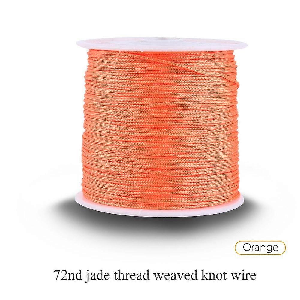 100M x 0.8mm Nylon Chinese Knot Cord Rattail Macrame Shamballa Thread String Orange