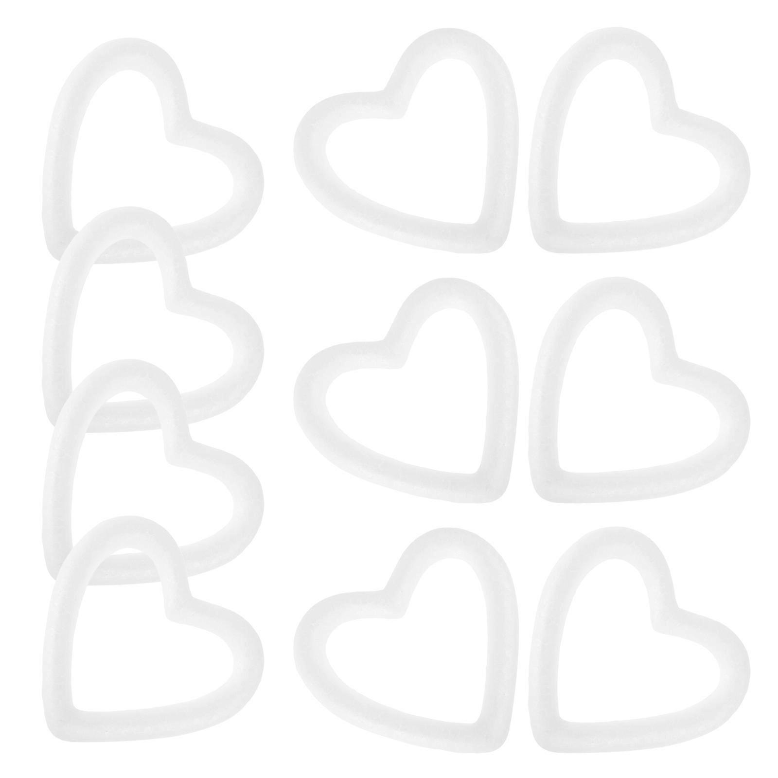 Craft Foam Heart Wreaths for Valentines 10Pcs White Foam Heart Forms