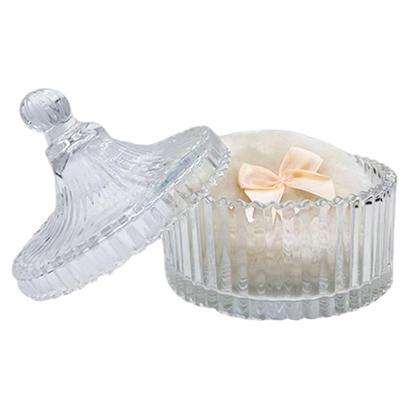 Large Body Powder Puff Clear Cosmetic Jar Multiple Functional Container For Powder Whiffs Cotton Mattresses Multicolor