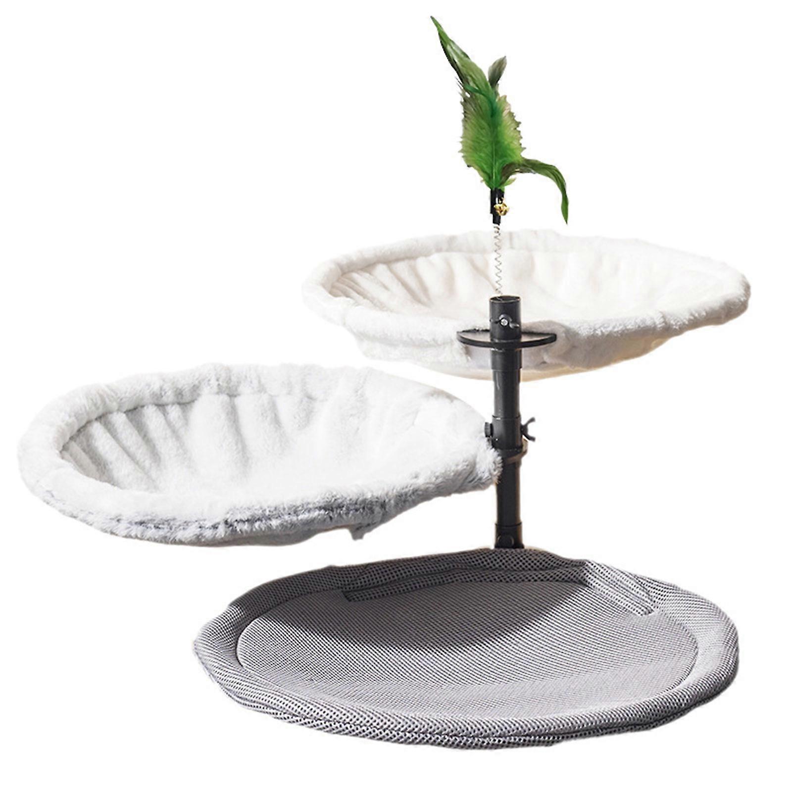 Adjustable Hanging Cats Bed Space Saving Design Steel Frame Mesh Fabric Comfortable Pet Hammock For Desks Multicolor