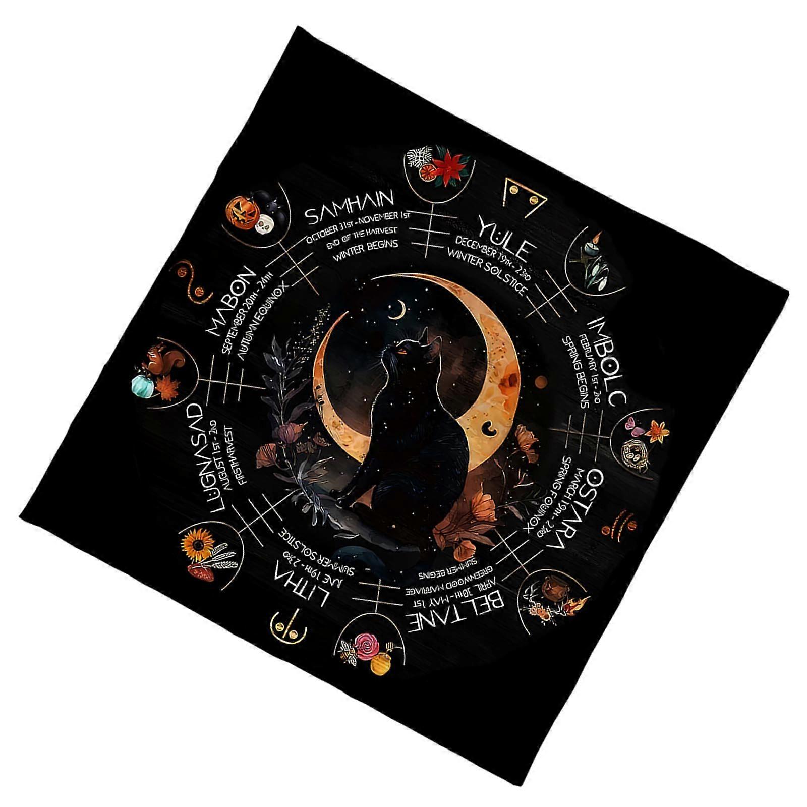 Embroidered Velvets Divination Cloth Luxurious Soft  Tarots Cloth Wrinkles Resistant For Mystical Readings  B 75x75cm