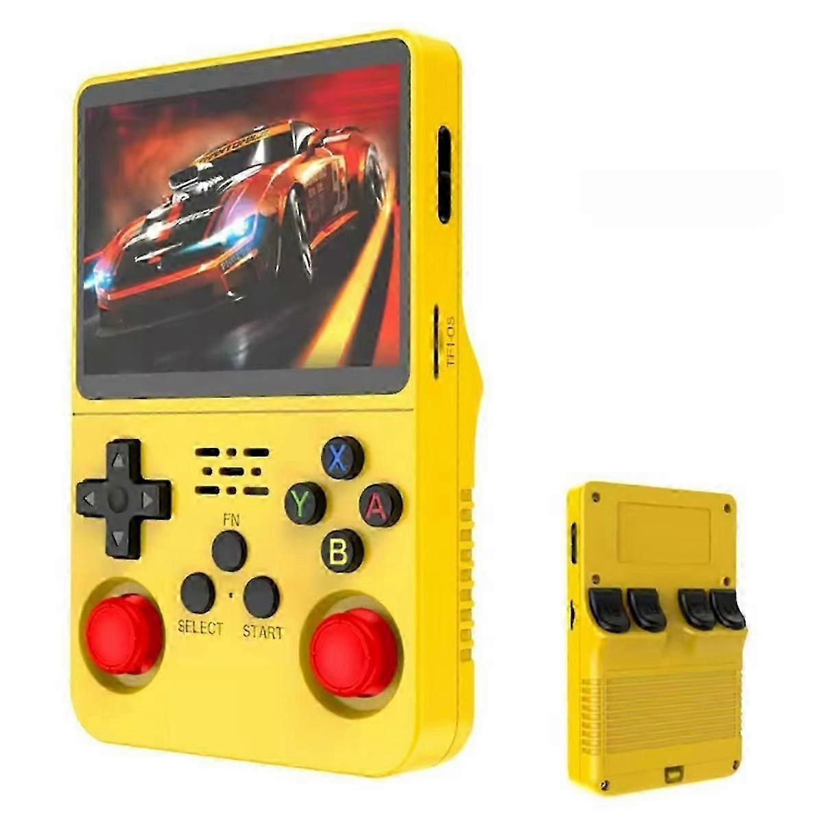 1pc R36s 3.5" HD Retro Handheld Game Console with 64G Card - Yellow 25-26
