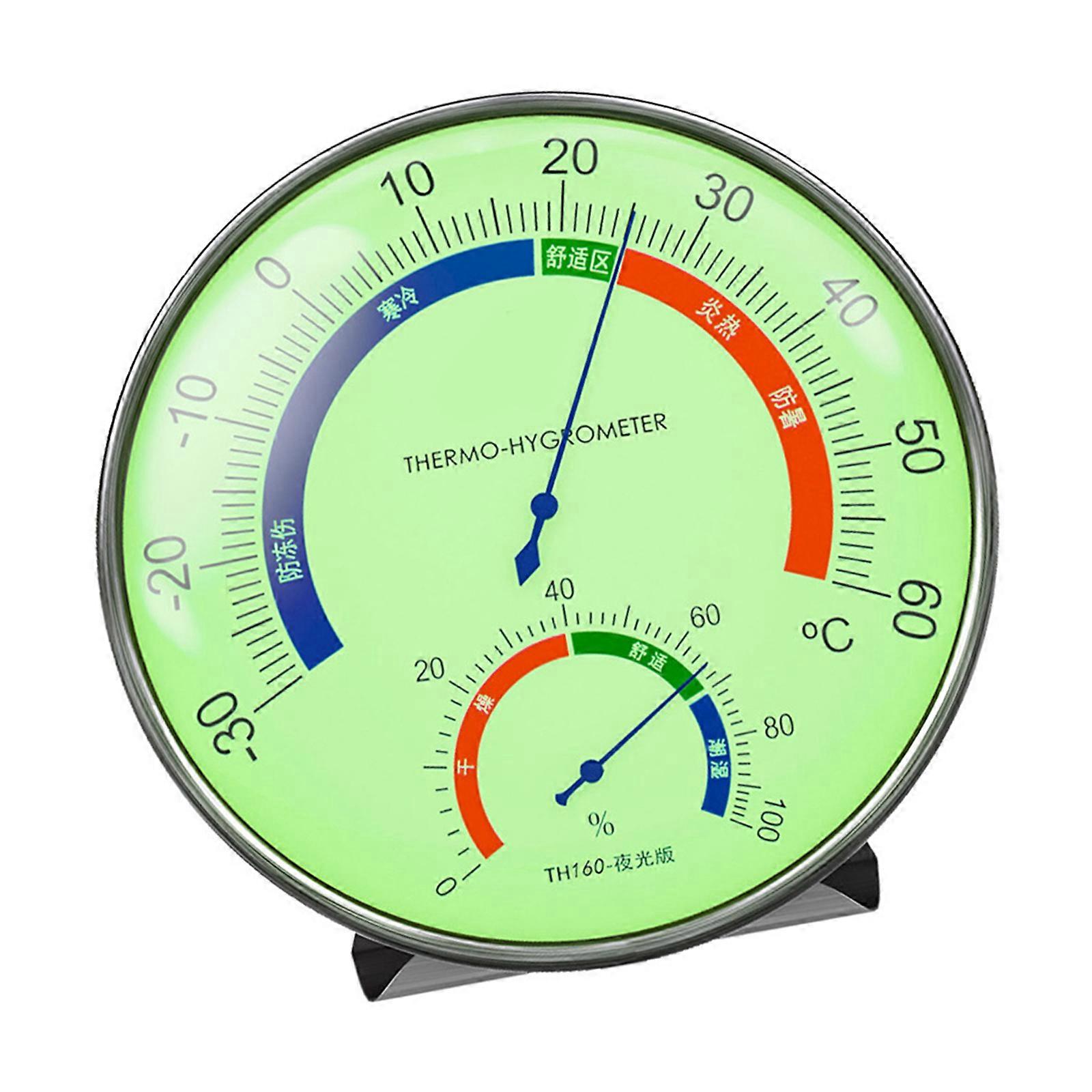 Temperature Humidity Gauge Stainless Steel High Accuracy Pointer Hygrometer Thermometers For Home Office Lab Environment Multicolor