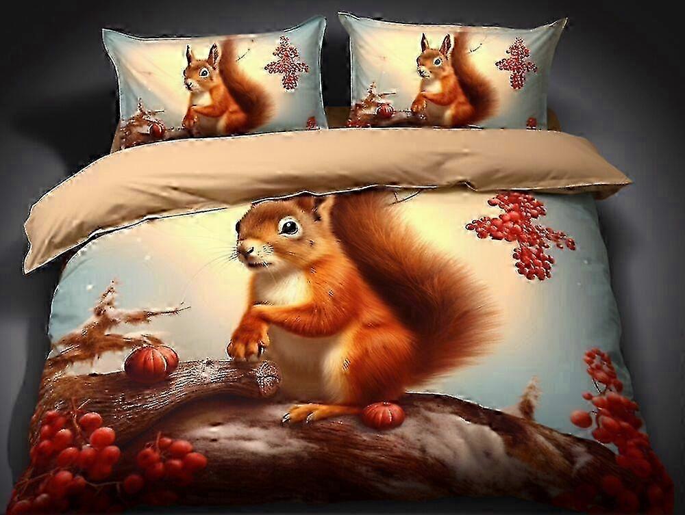 V5424 Lençóis Esquilo Capa de Edredom Pinha Conjunto de Cama sem fronha Lençóis IU5424 2025