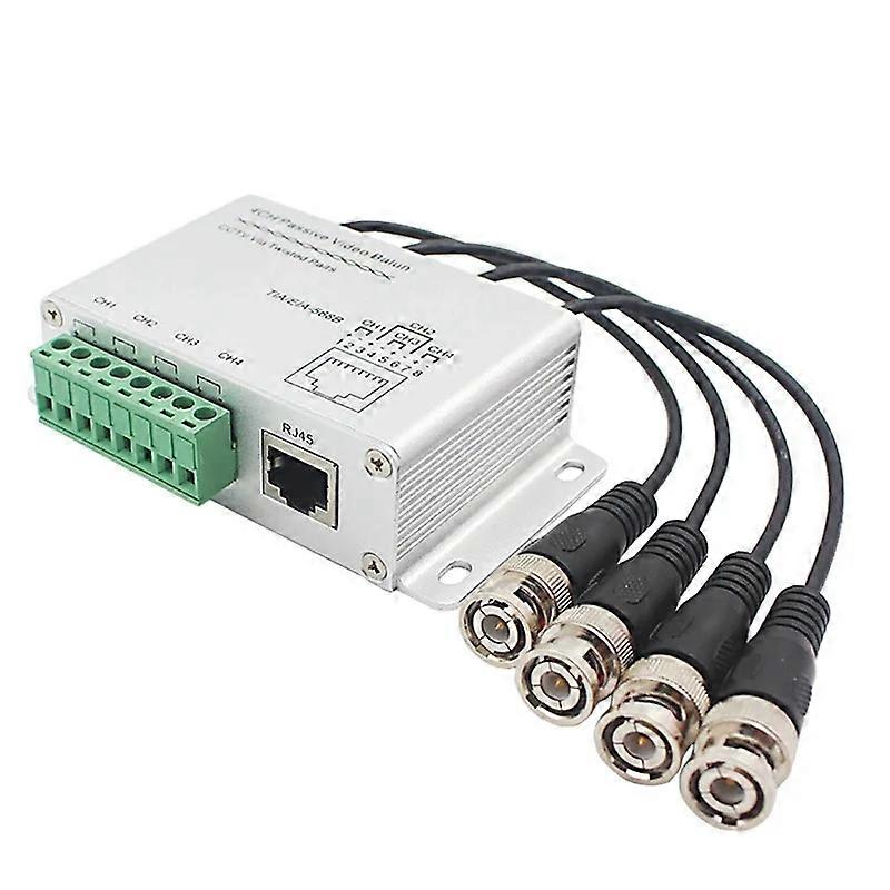 Long Distances Coaxials Video Transmission Device with 4 Channel for AHD, CVI, TVI Cameras Multicolor