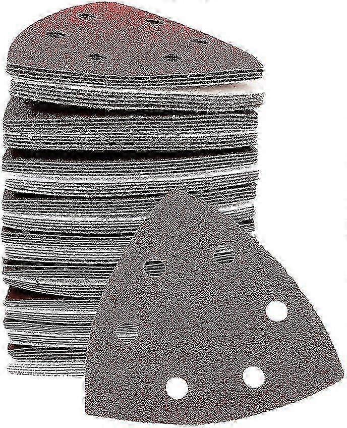 Assorted Grits Palm Sander Pads, Versatile For Woodworking Projects Aluminium Oxide Abrasive Sandpapers, 100 Pieces Reddish Brown
