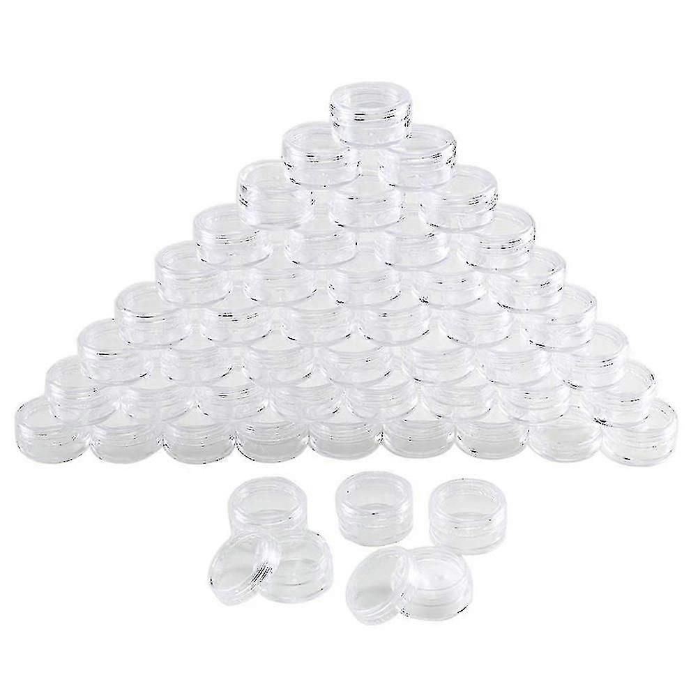100 Pcs 5ml Clear Plastic Pot Jars Cosmetic Containers Sample Container Mini