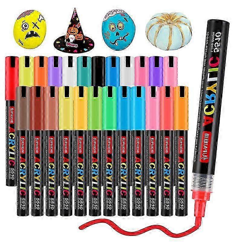 Paint Pens Set - 24 Colors, Oil-Based, Waterproof, Quick Dry
