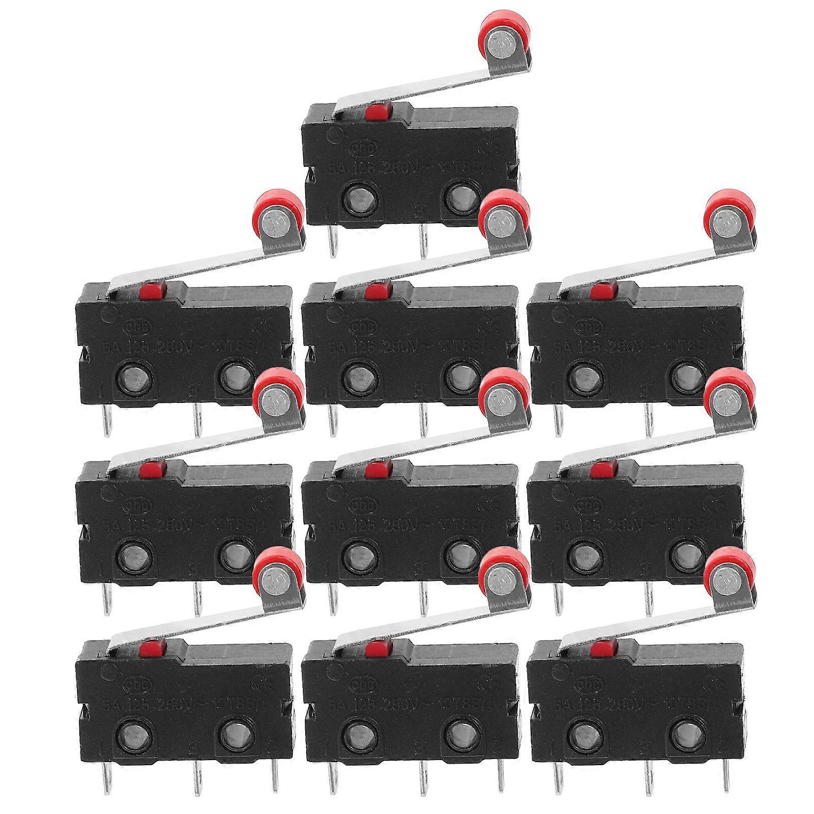 10 Pcs Mini Micro Limit Switch Roller Lever Arm SPDT Snap Action LOT