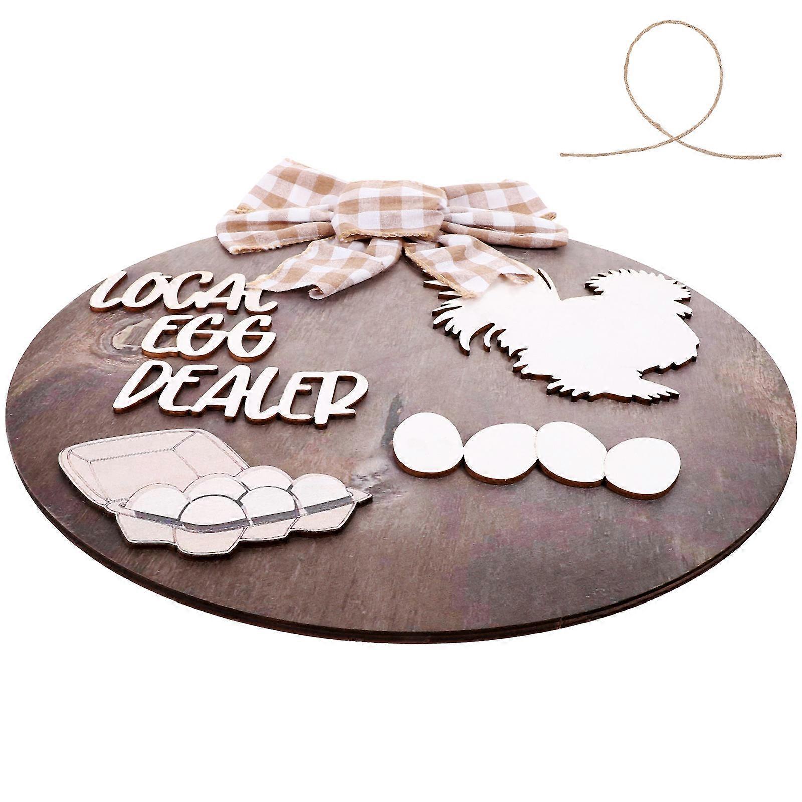 Chicken Welcome Sign Rustic Door Sign for Home Use Multi Color Wooden