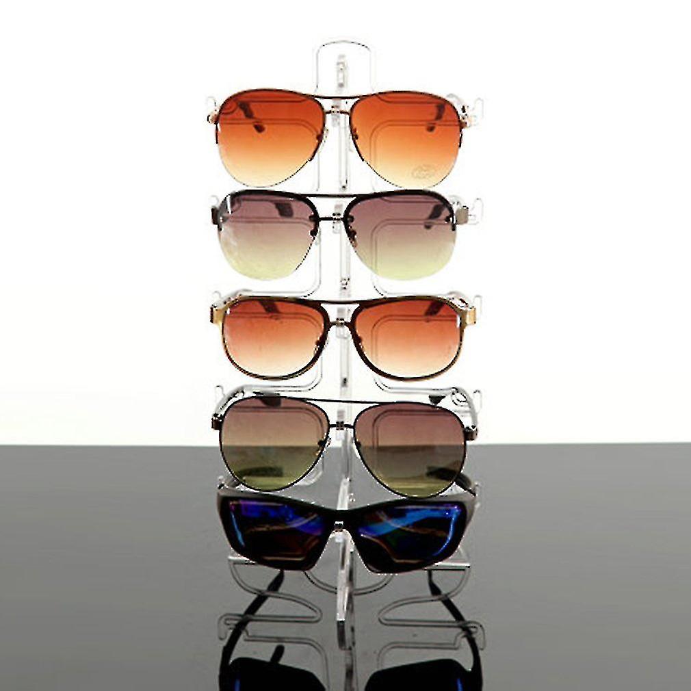 5 Layers Glasses Show Stand Frame Display Rack Colorful Black White Clear