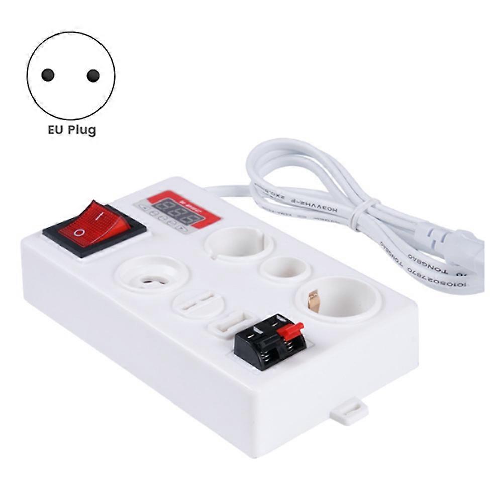 E27 B22 E14 Lamp Bulb Tester, LED Light Voltage Power Quick Test Box, Fast Testing with Power Display EU PLUG